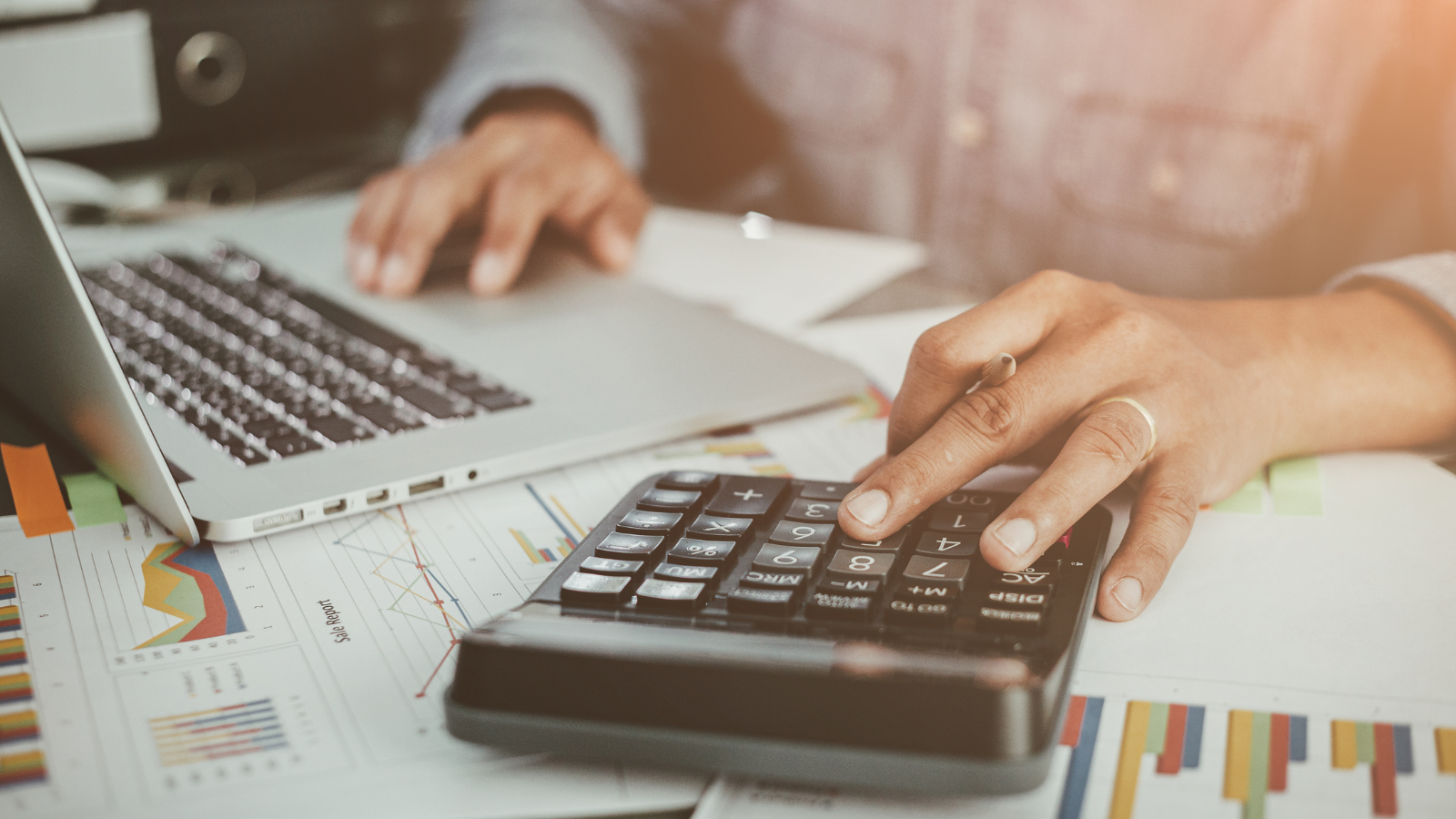 Person using a calculator