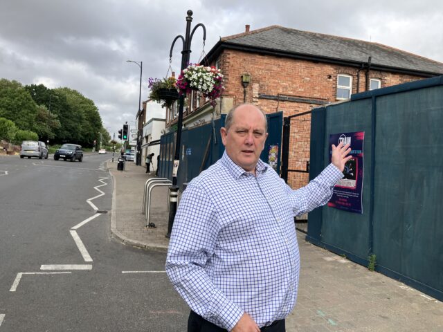 Cllr Tony Worgan at the Broadway site