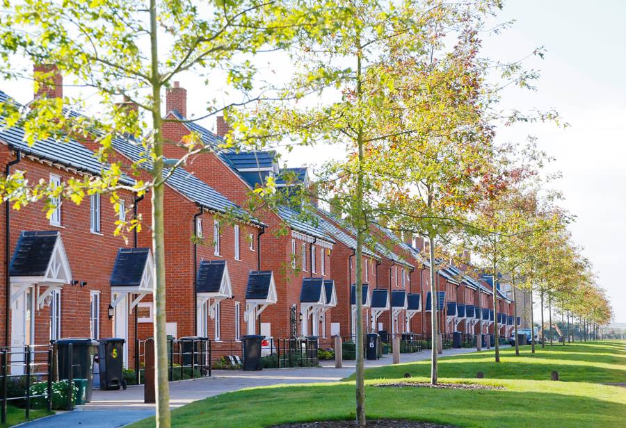 A row of houses on Great Western Park in Didcot