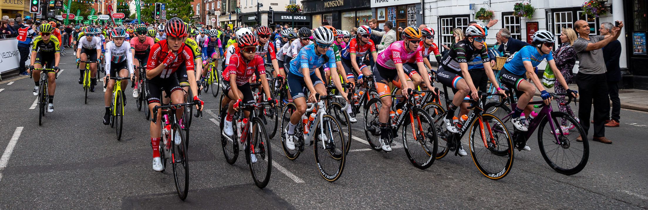 Race competitors cycle through Henley-on-Thames