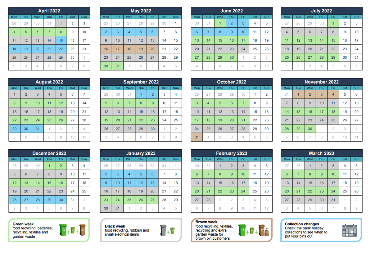 Calendrier Cambodgien 2023 Waste Collections Calendar - South Oxfordshire District Council