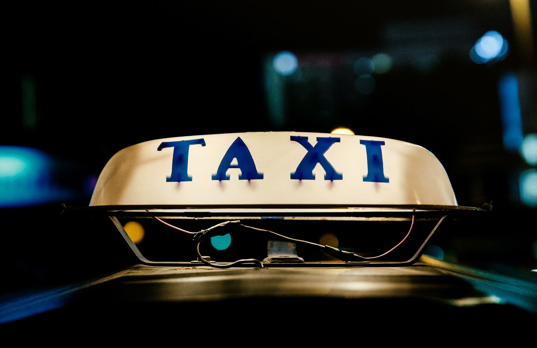 Lit up taxi sign