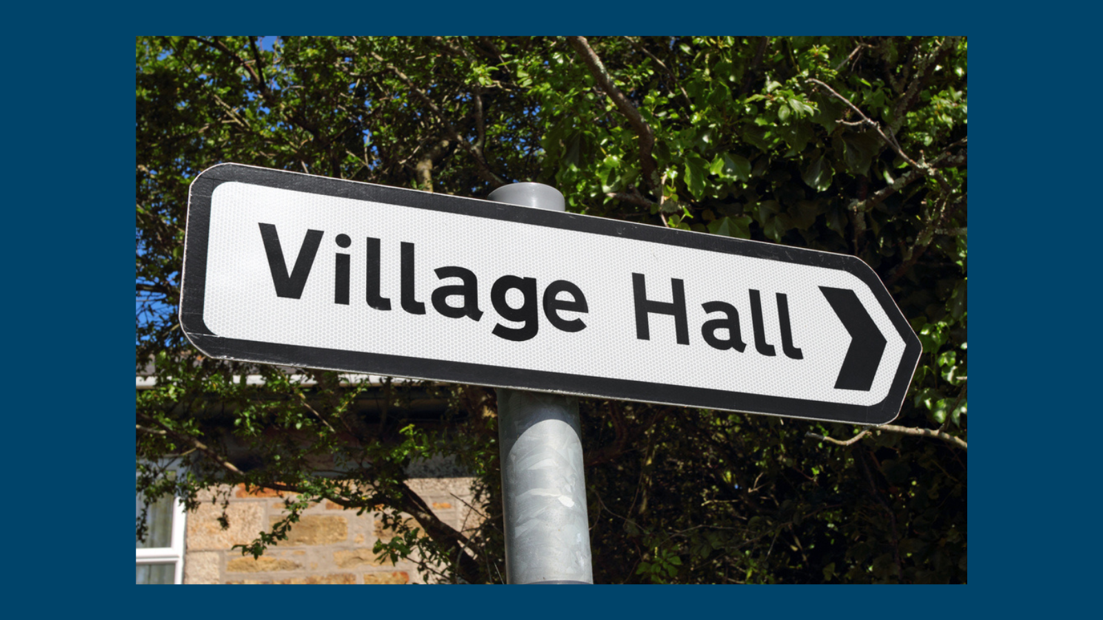 Sign for village hall